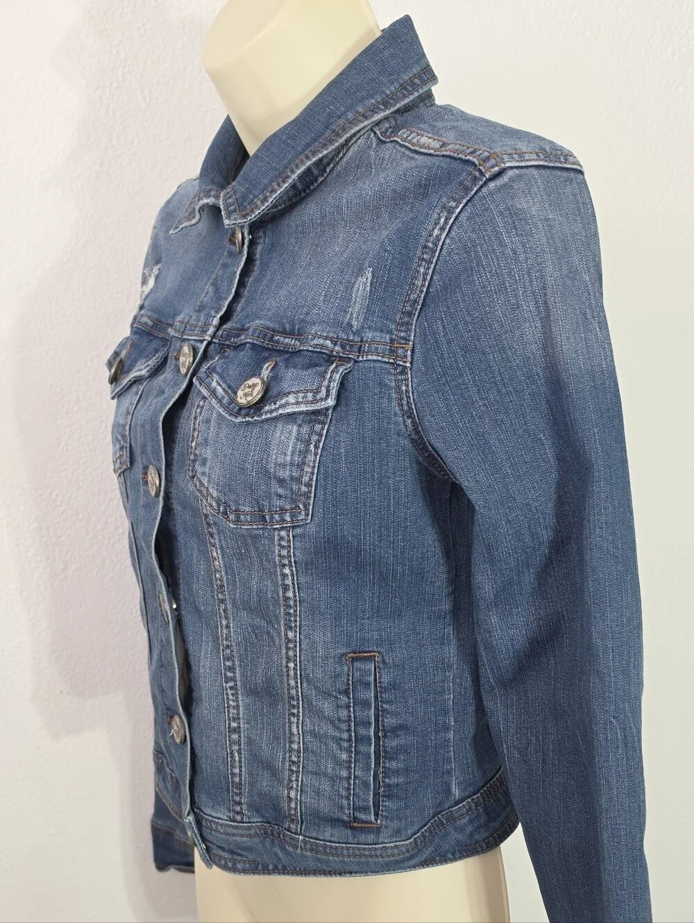 Indigo Rein Jacket Classic Trucker Cotton Blend Jean Youth Blue Size XL